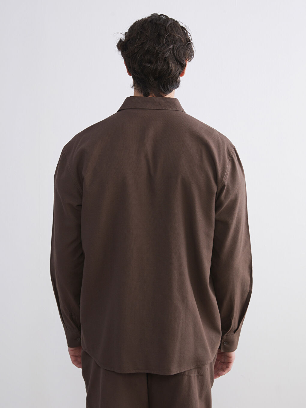 Regular Fit Long Sleeve Velvet Men's Shirt-3