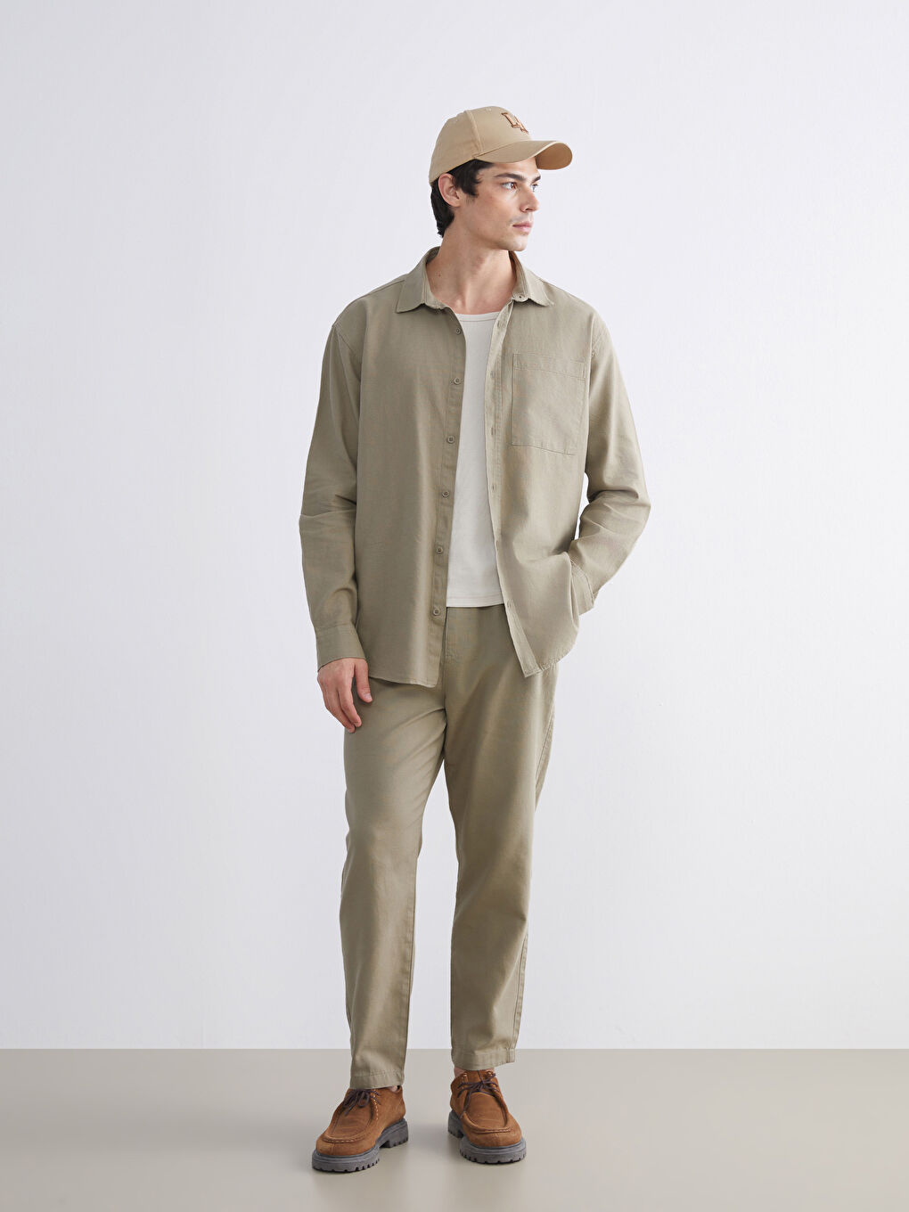 Regular Fit Long Sleeve Velvet Men's Shirt-1