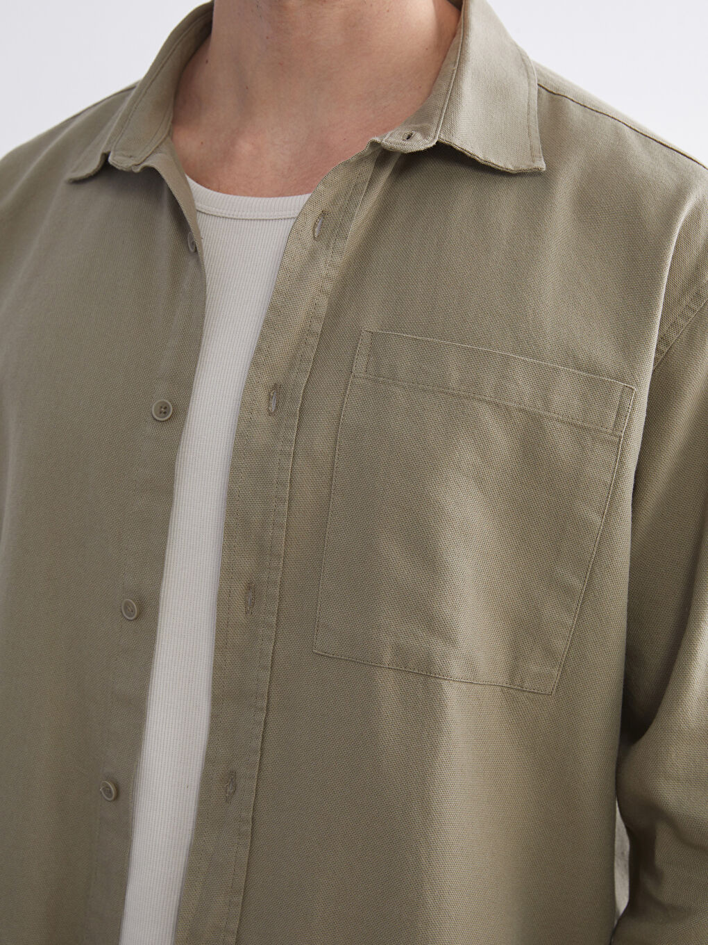 Regular Fit Long Sleeve Velvet Men's Shirt-2