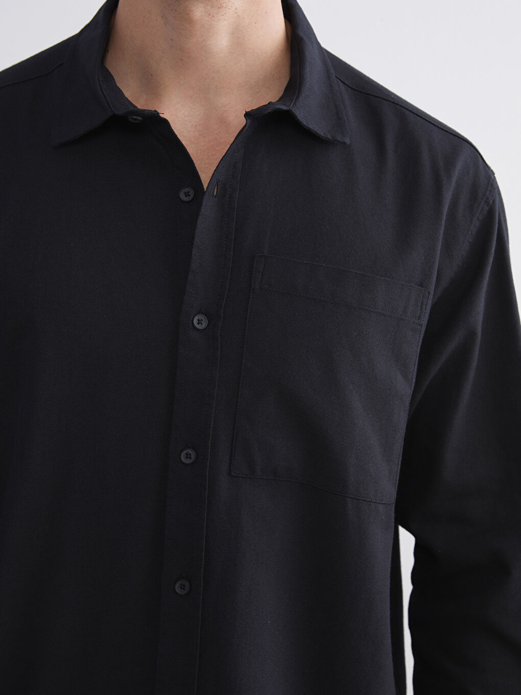 Regular Fit Long Sleeve Velvet Men's Shirt-2