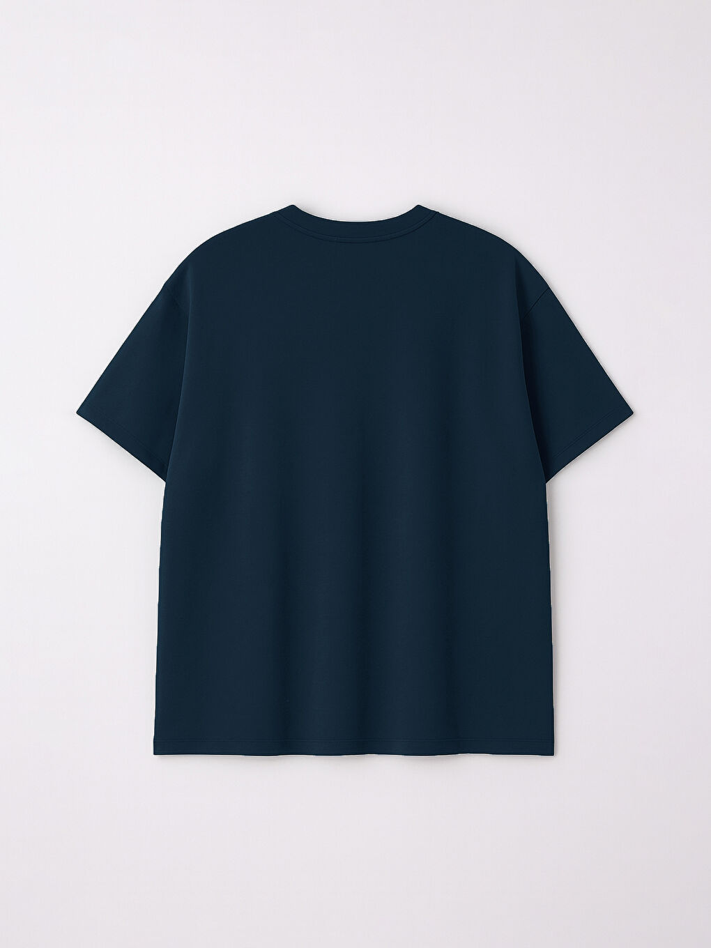 Lacivert Büyük Beden Basic Penye Erkek Tişört-9