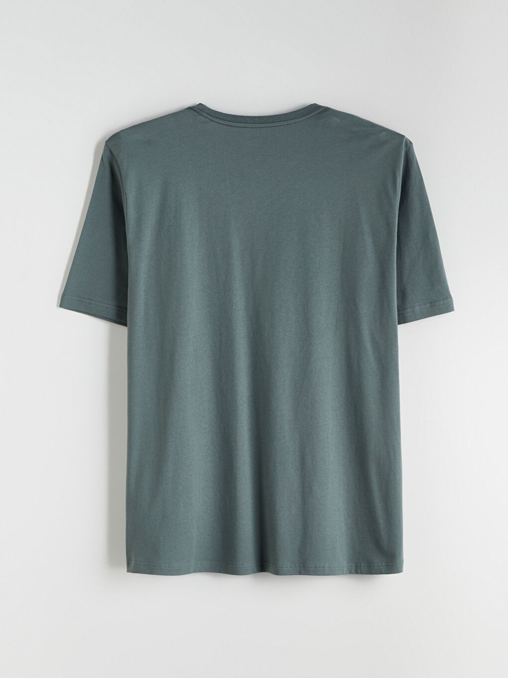 Yeşil Büyük Beden Basic Penye Erkek Tişört-8