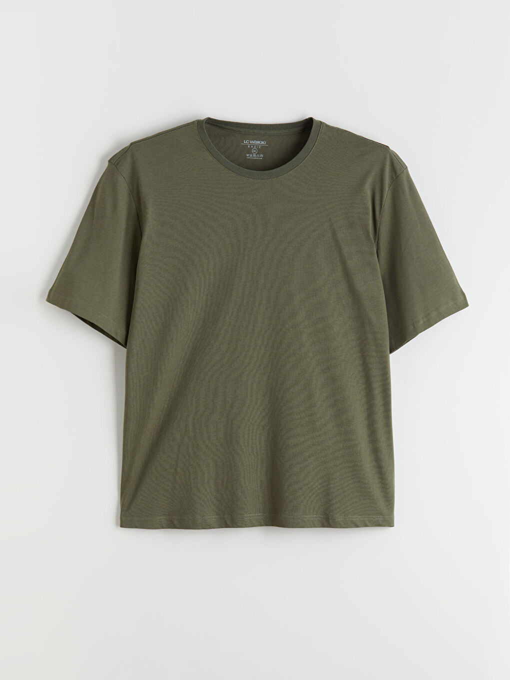 Haki Büyük Beden Basic Penye Erkek Tişört-8