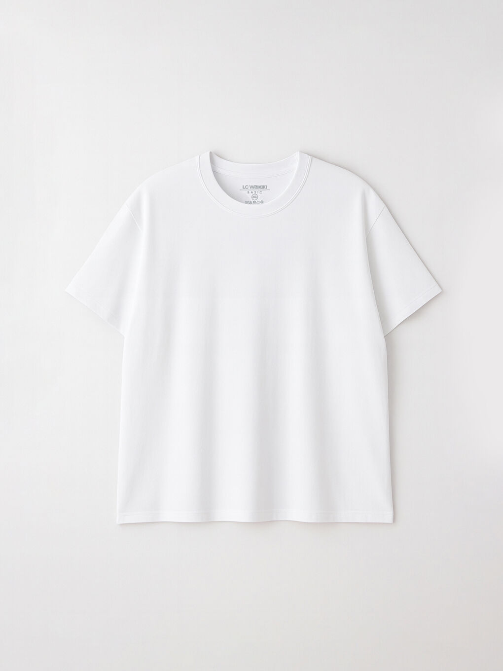 Beyaz Büyük Beden Basic Penye Erkek Tişört-8