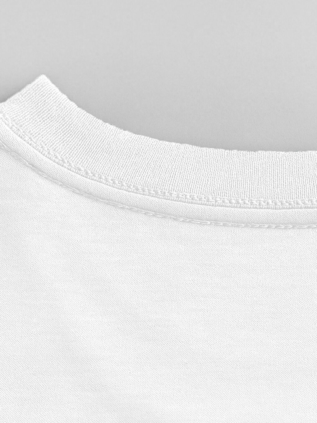 Beyaz Büyük Beden Basic Penye Erkek Tişört-10