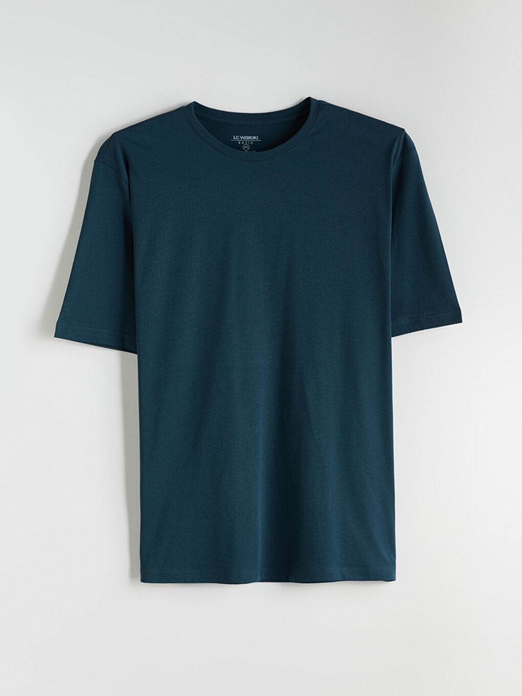 Petrol Büyük Beden Basic Penye Erkek Tişört-8