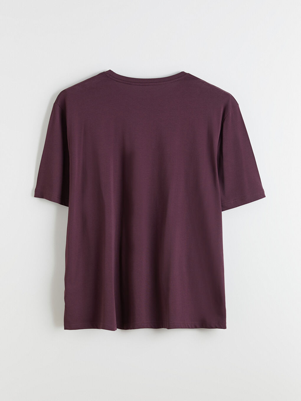 Mürdüm Büyük Beden Basic Penye Erkek Tişört-5