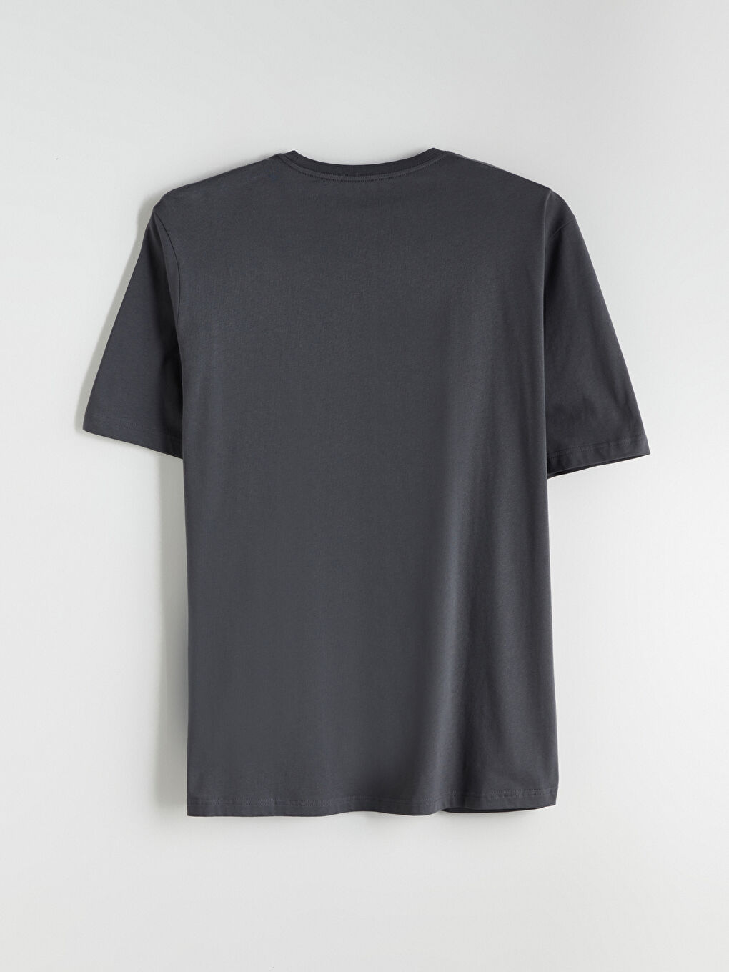 Antrasit Büyük Beden Basic Penye Erkek Tişört-13