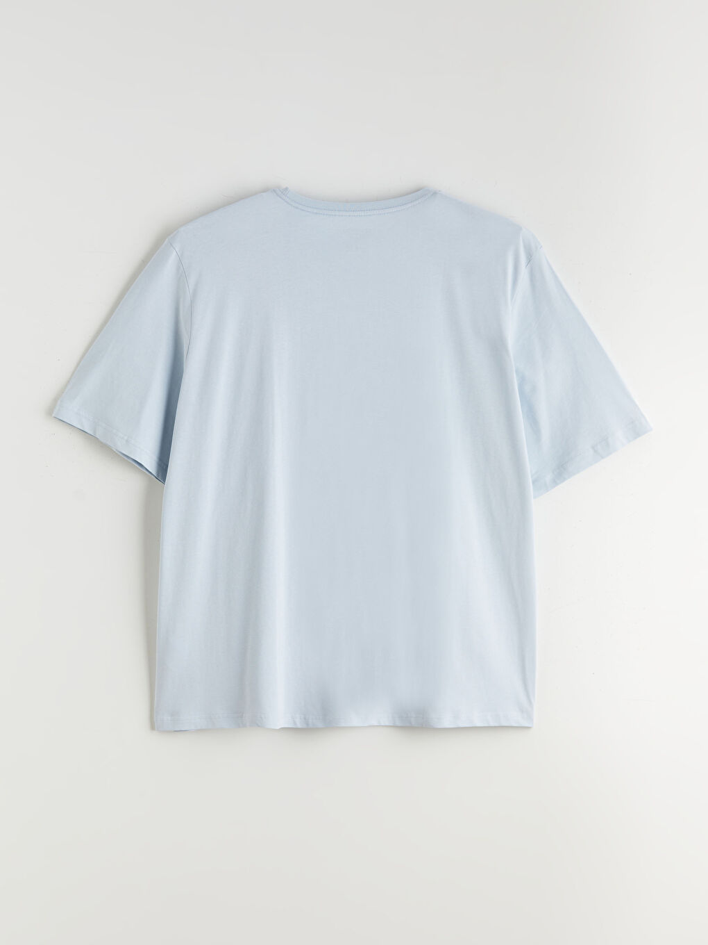 Mavi Büyük Beden Basic Penye Erkek Tişört-9