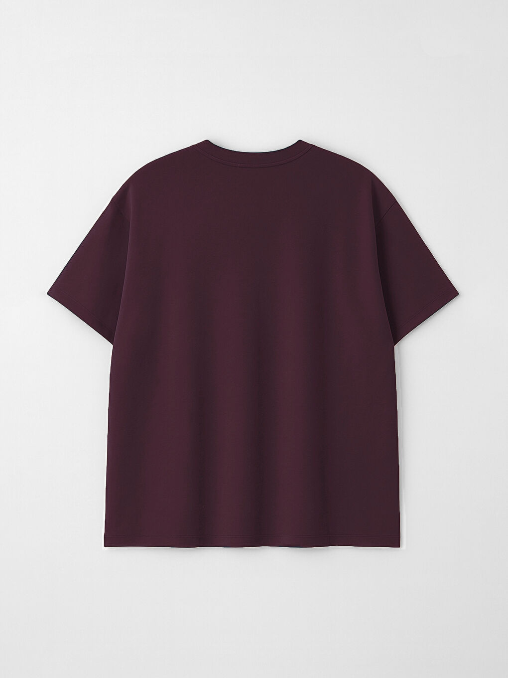 Bordo Büyük Beden Basic Penye Erkek Tişört-5