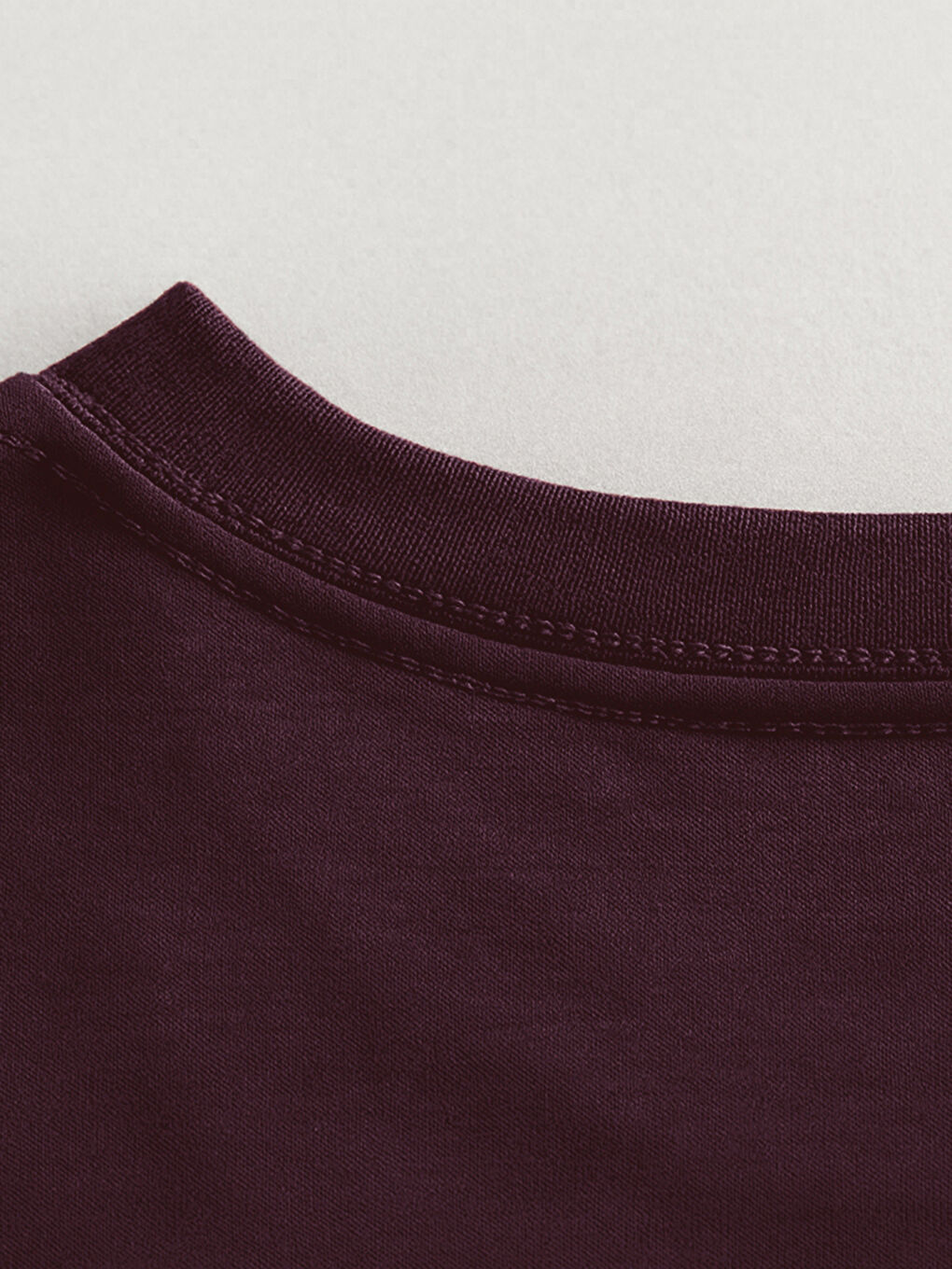 Bordo Büyük Beden Basic Penye Erkek Tişört-6