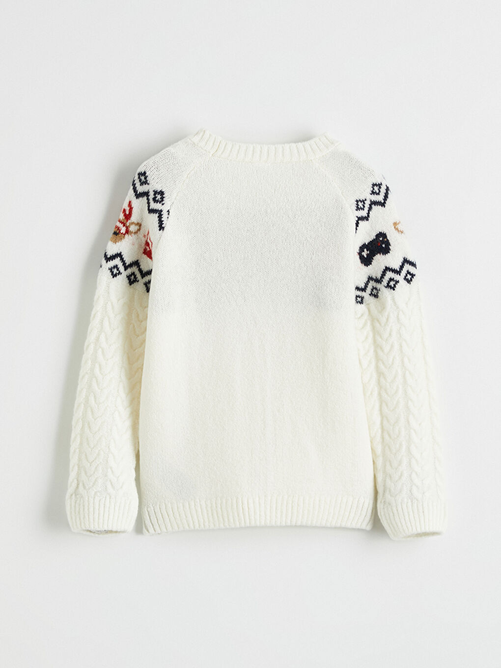 Bej Yılbaşı Temalı Erkek Çocuk Triko Kazak-2