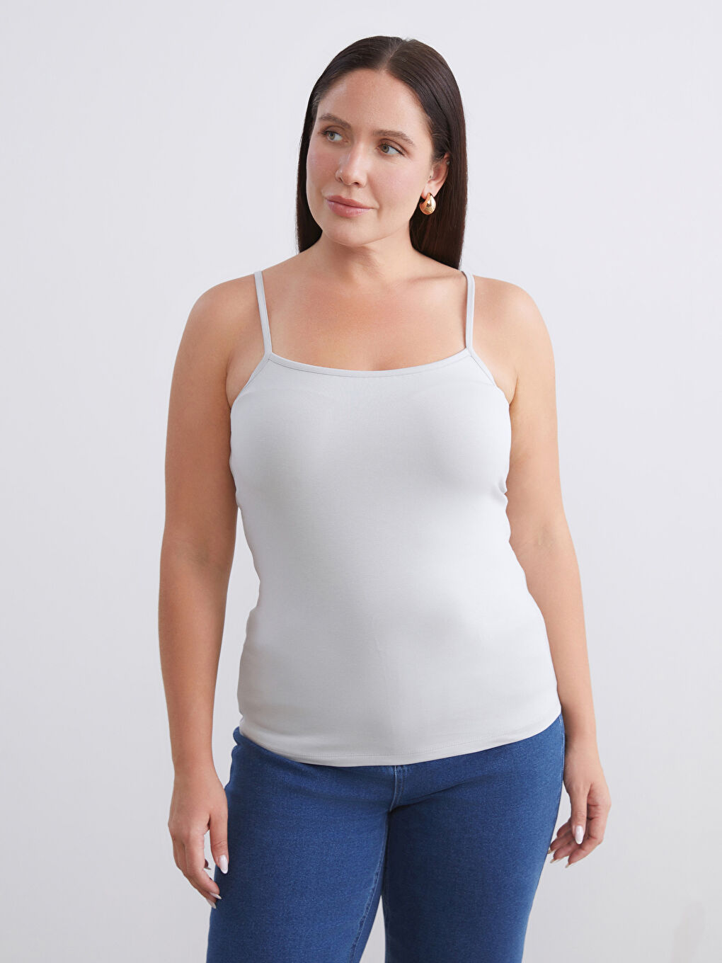 Bordo Büyük Beden U Yaka Kadın Atlet 2'li-1