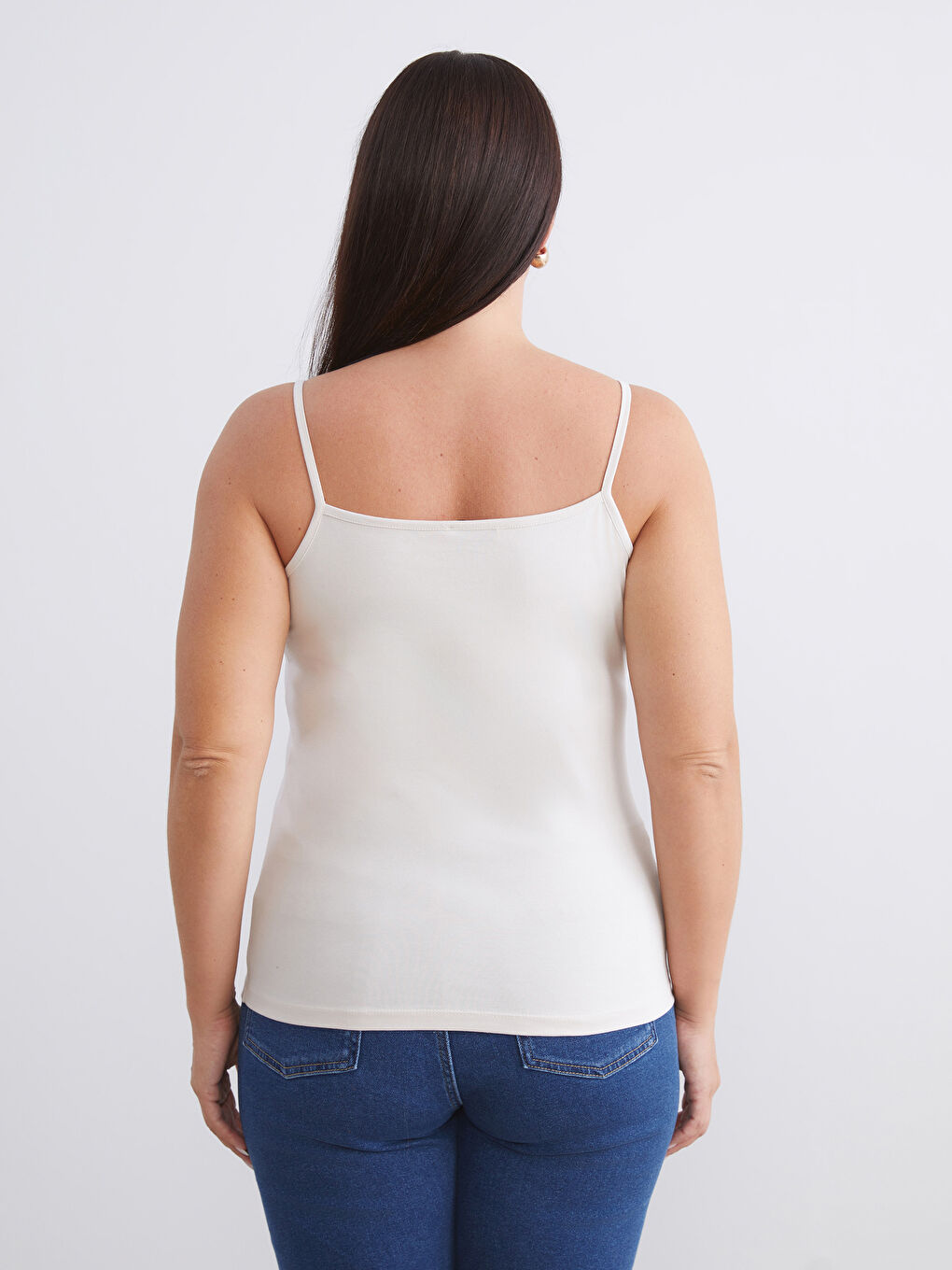 Kahverengi Büyük Beden U Yaka Kadın Atlet 2'li-7