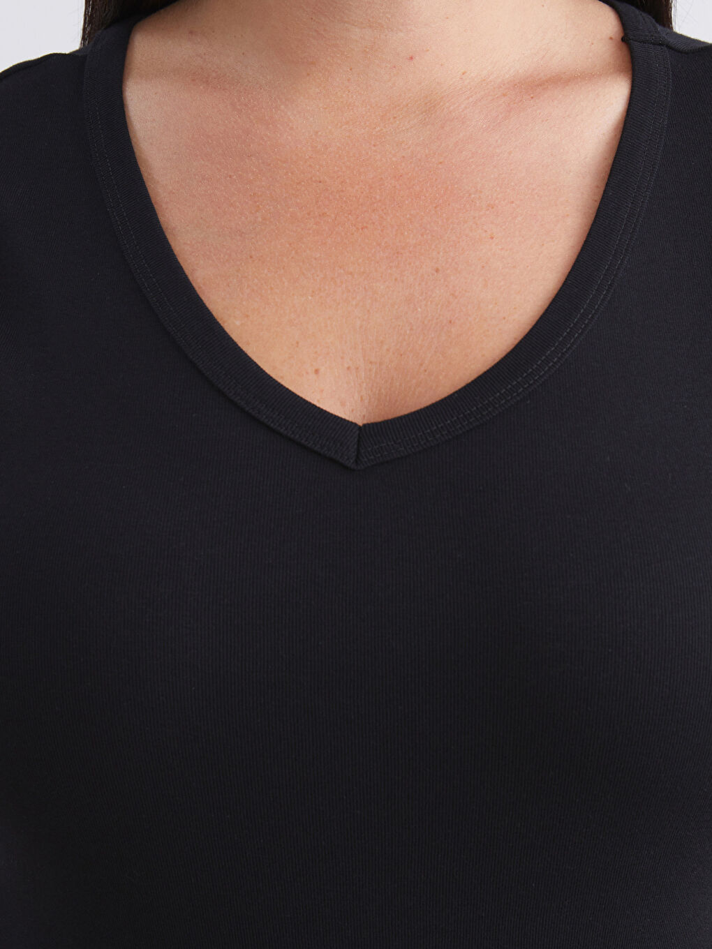 Bordo Büyük Beden V Yaka Kadın Atlet 2'li-4