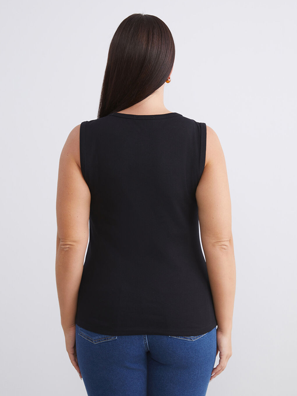 Bordo Büyük Beden V Yaka Kadın Atlet 2'li-7