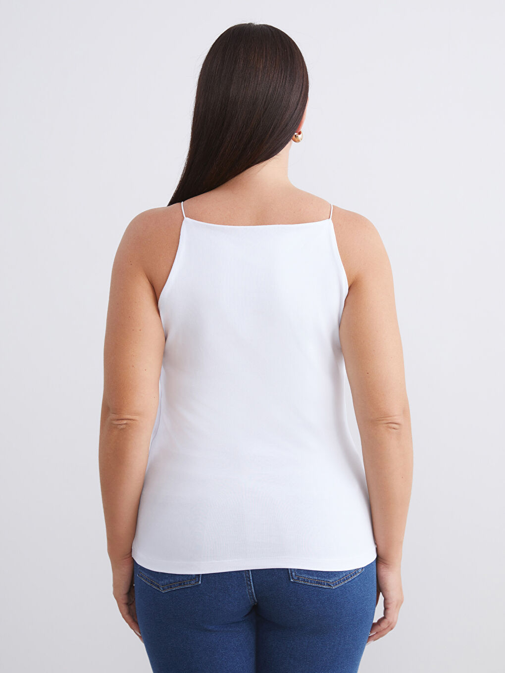 Siyah Büyük Beden Halter Yaka Kadın Atlet 2'li-7