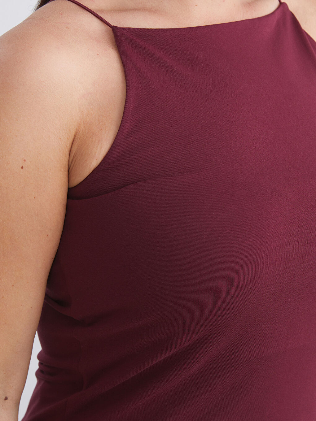 Bordo Büyük Beden Halter Yaka Kadın Atlet 2'li-4