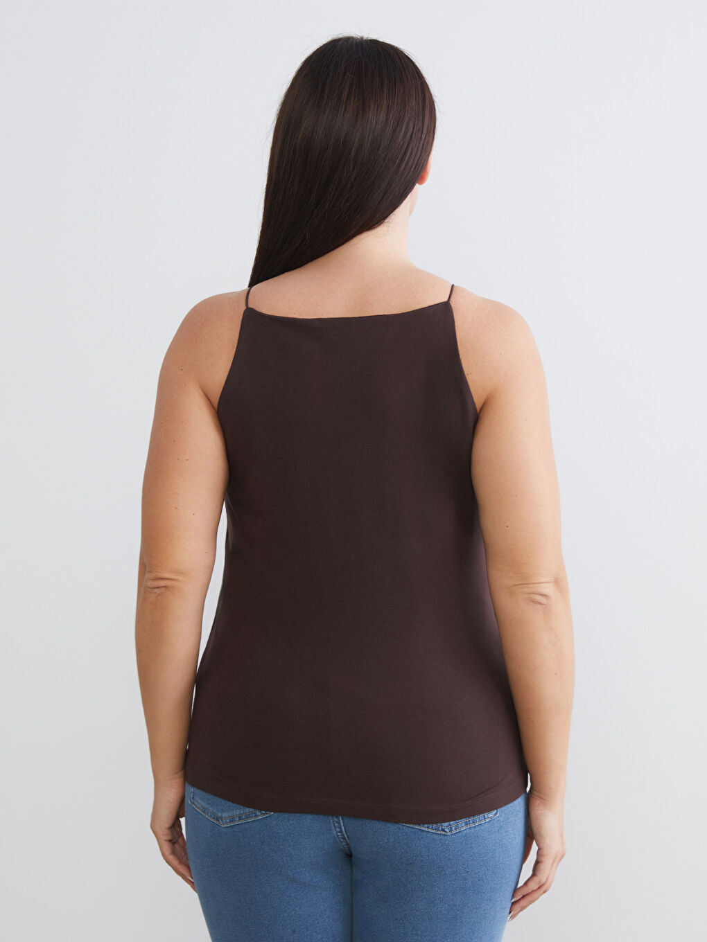 Bej Büyük Beden Halter Yaka Kadın Atlet 2'li-7