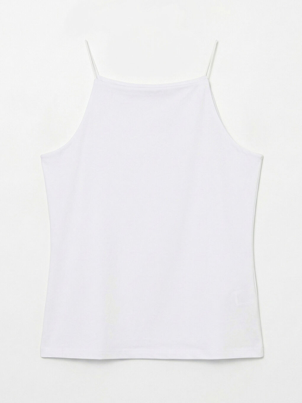 Beyaz Büyük Beden Halter Yaka Kadın Atlet 2'li-1