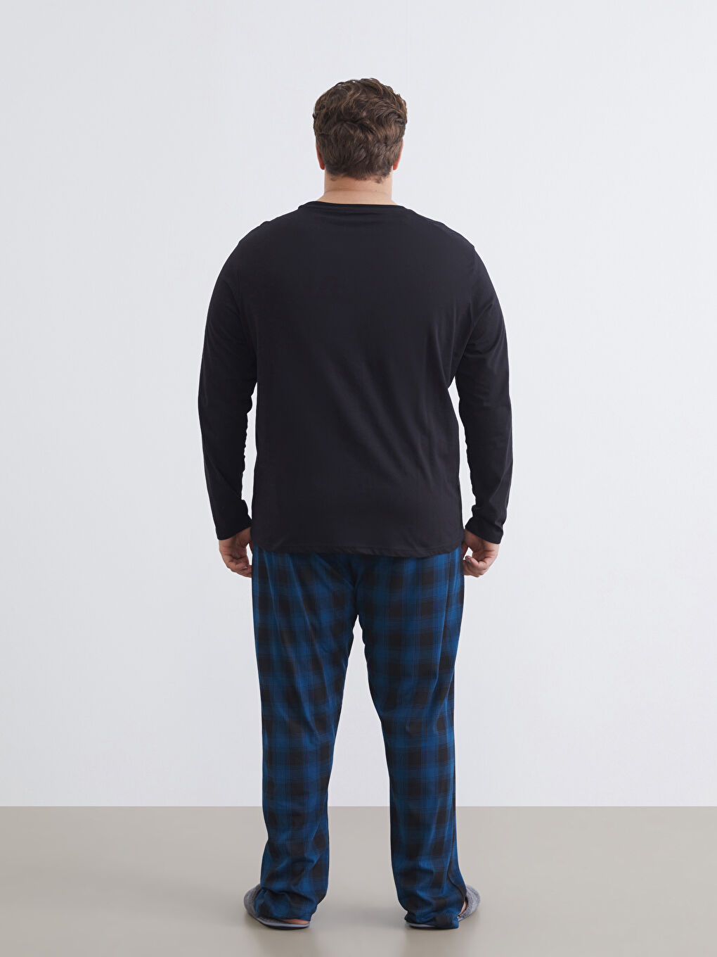 Petrol Büyük Beden Standart Kalıp Erkek Pijama Takımı-3