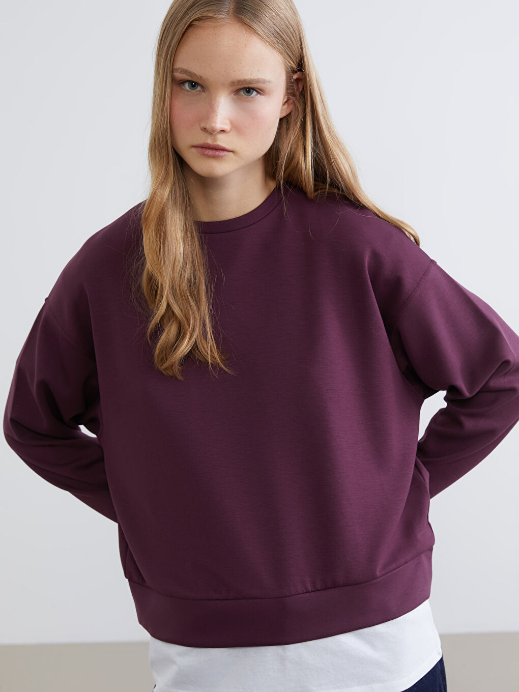 Dukserica sa okruglim izrezom, prevelika, za žene