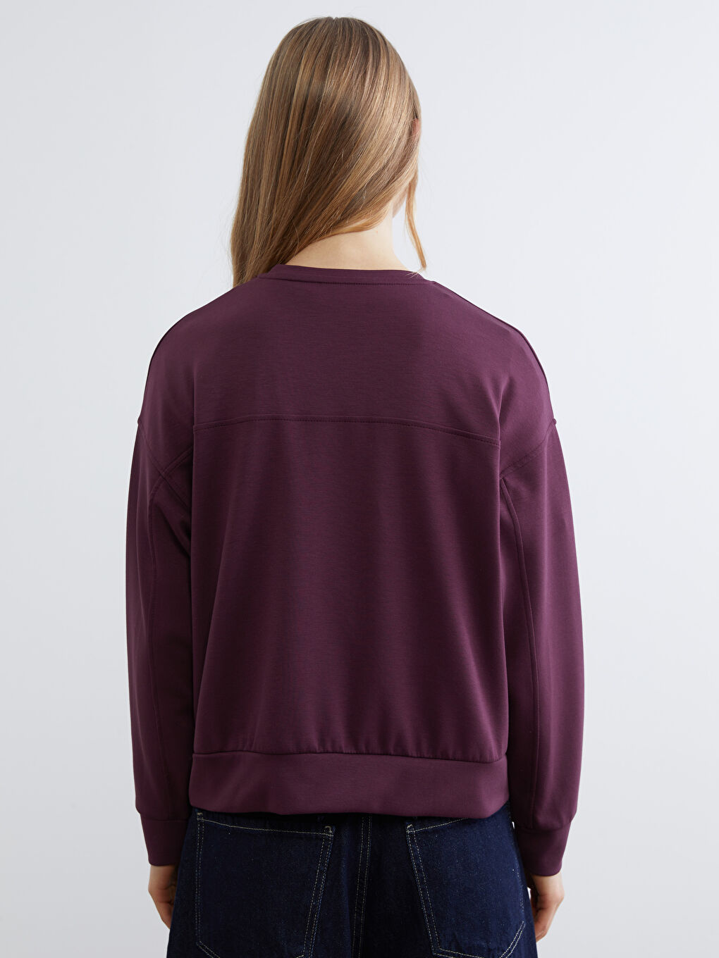 Dukserica sa okruglim izrezom, prevelika, za žene-3