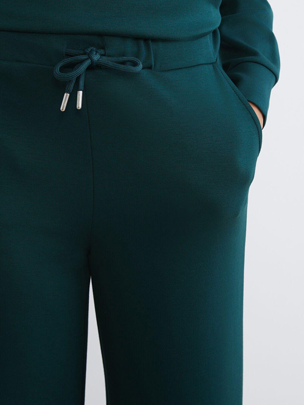 Yeşil Beli Lastikli Kadın Eşofman Altı-2