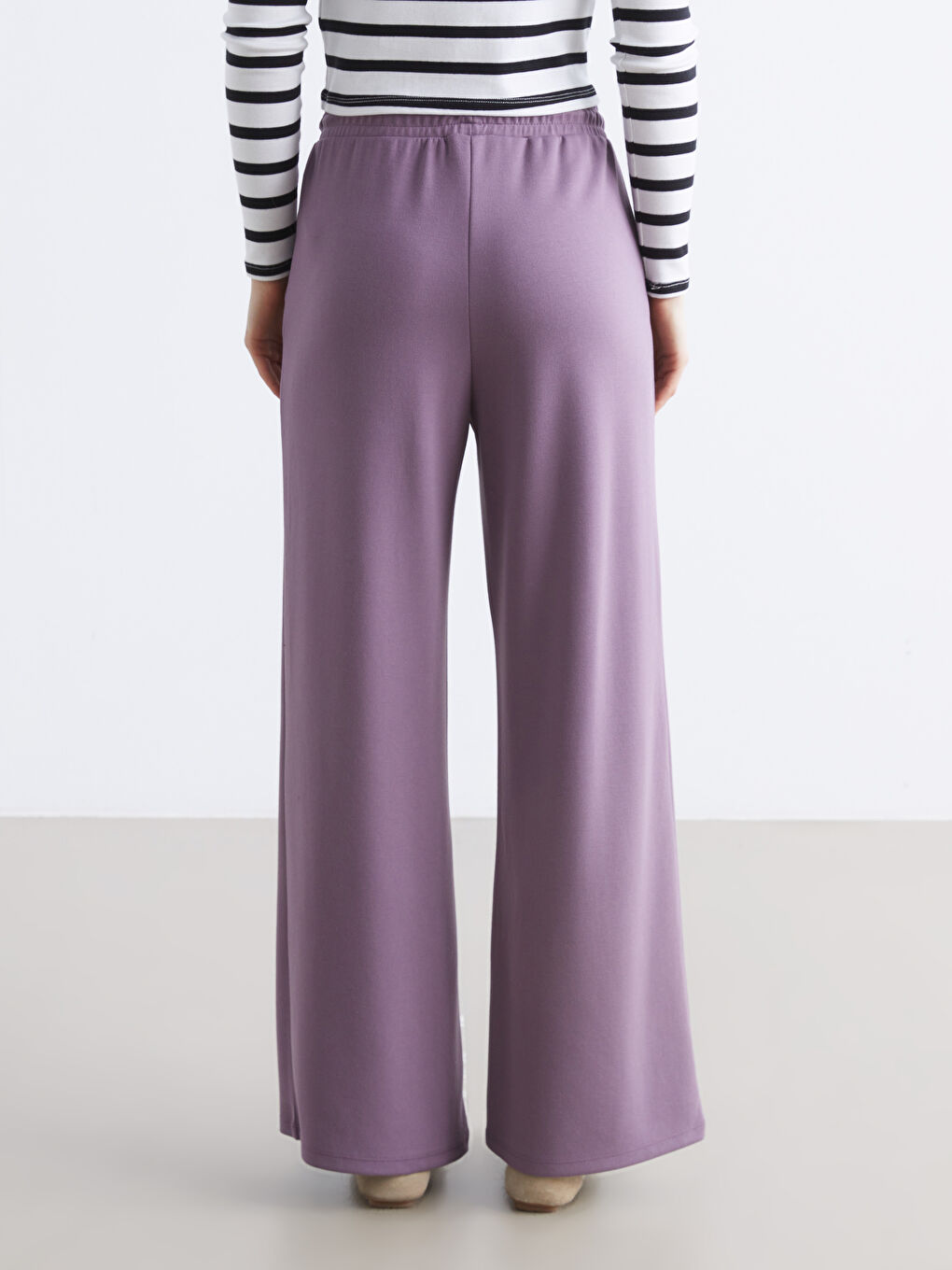 Mor Beli Lastikli Kadın Eşofman Altı-3