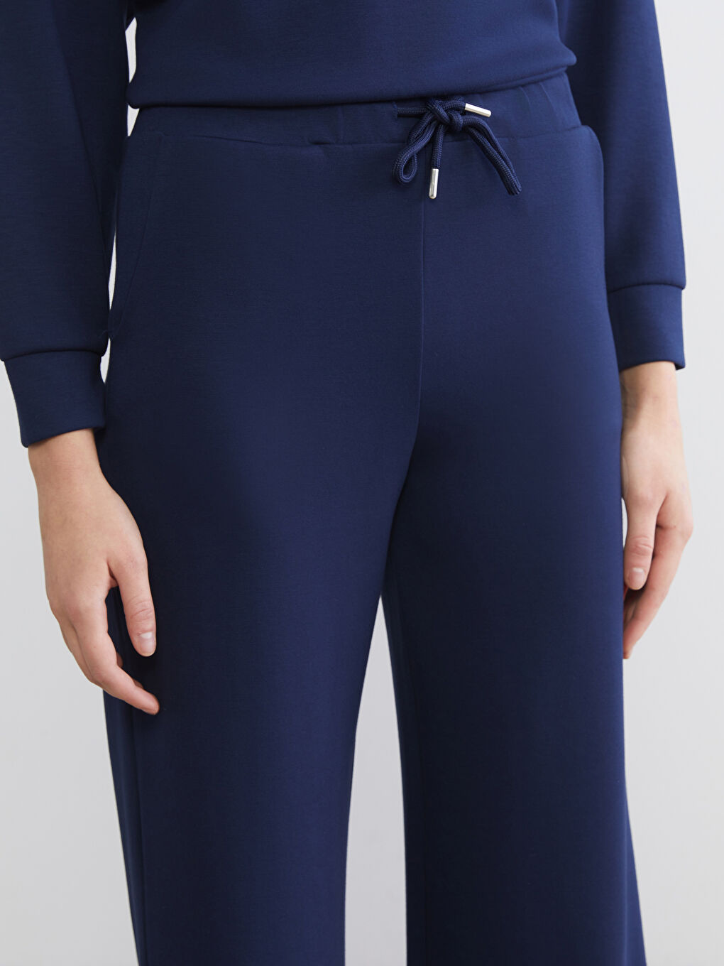 Lacivert Beli Lastikli Kadın Eşofman Altı-2