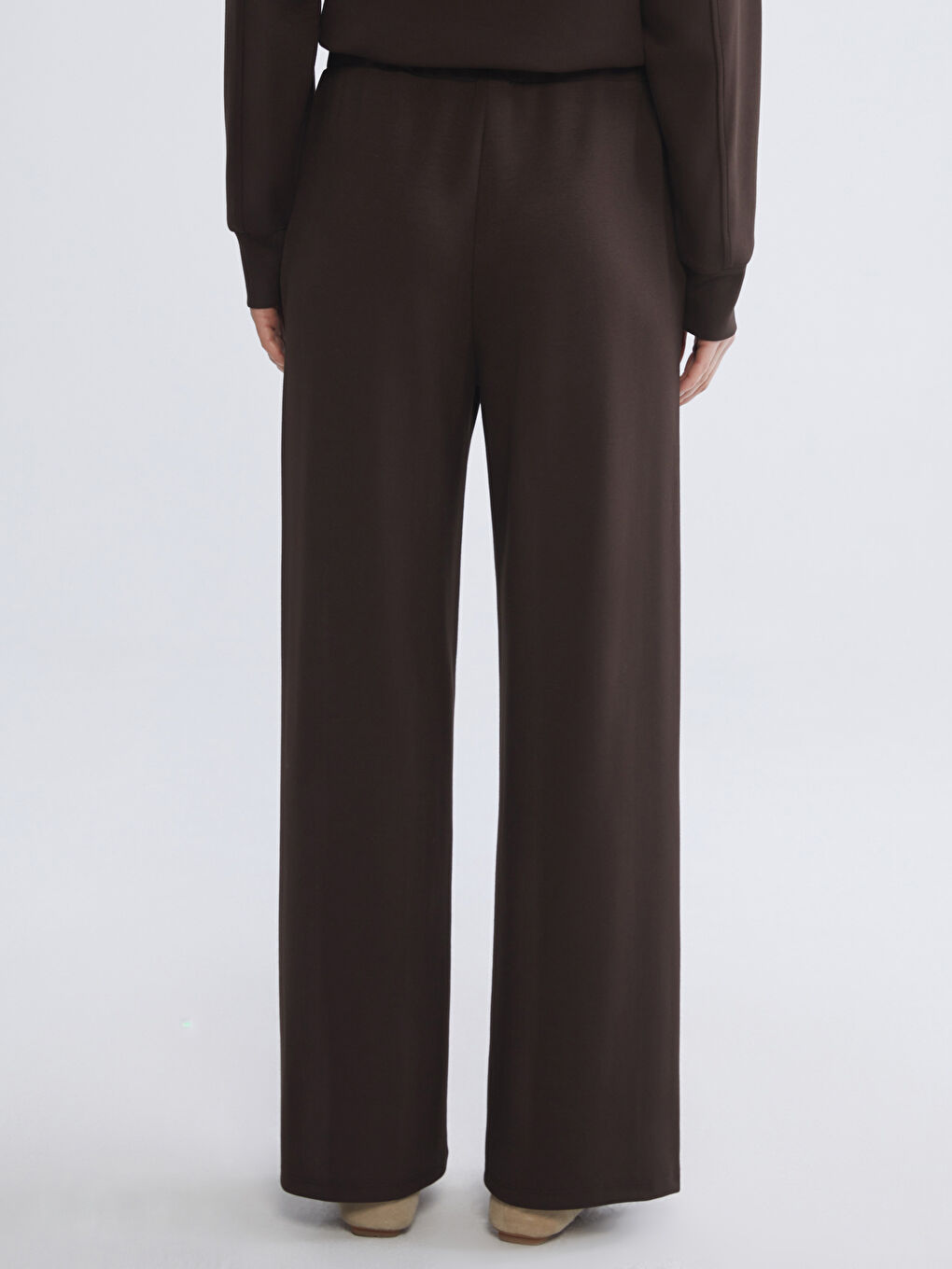 Kahverengi Beli Lastikli Kadın Eşofman Altı-3