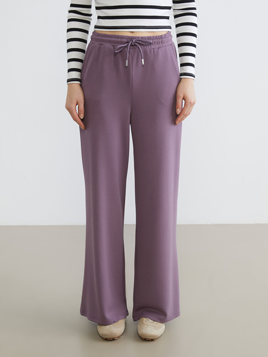 Әйелдерге арналған серпімді белдік спорттық шалбар-1