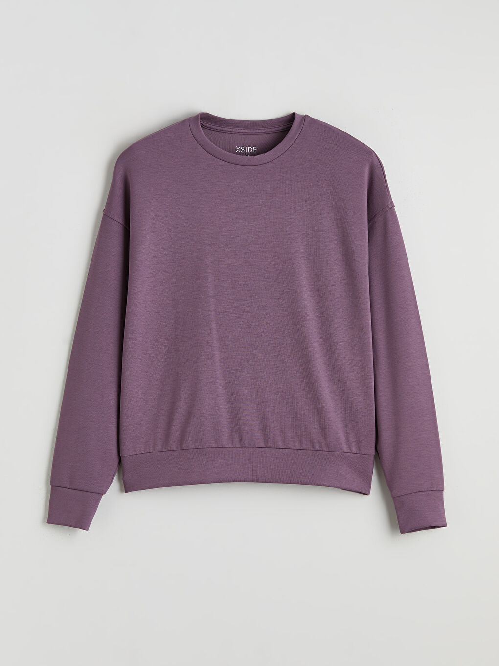 Mor Bisiklet Yaka Oversize Kadın Sweatshirt-4