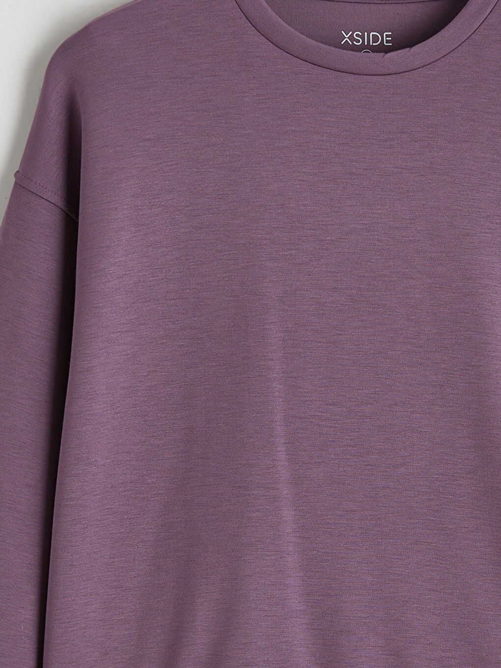 Mor Bisiklet Yaka Oversize Kadın Sweatshirt-5