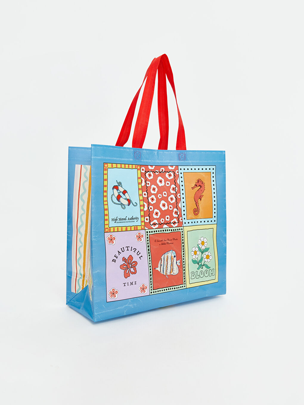 Karışık Baskılı Kadın Alışveriş Çantası-1