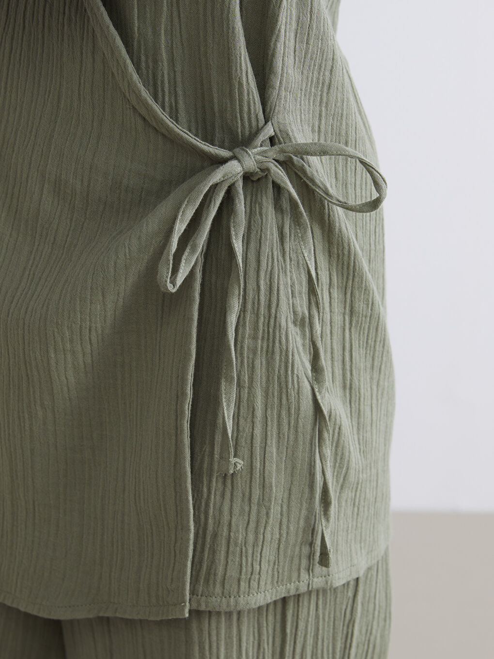 Double Breasted Textured Women's Kimono-2