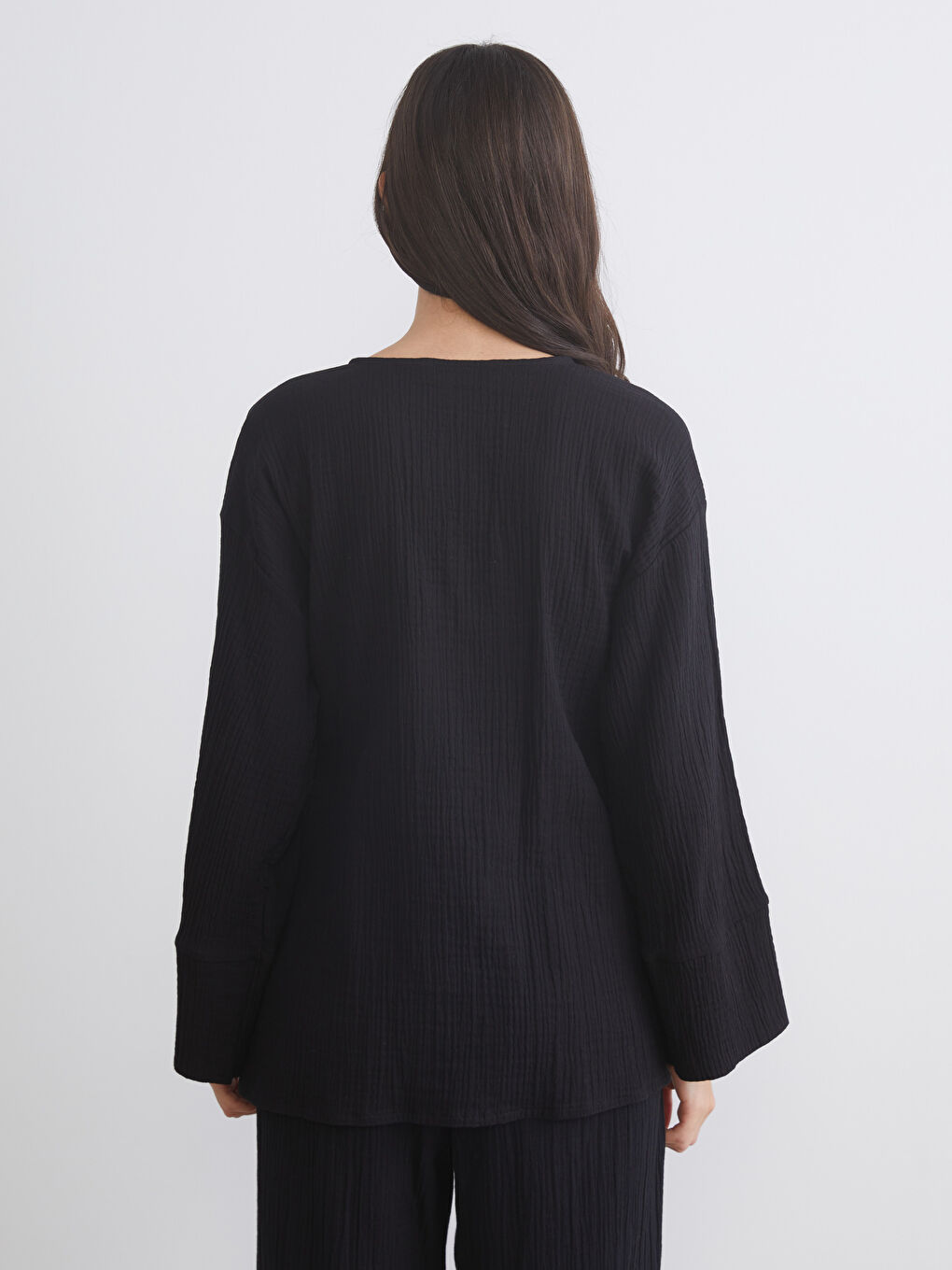 Double Breasted Textured Women's Kimono-6