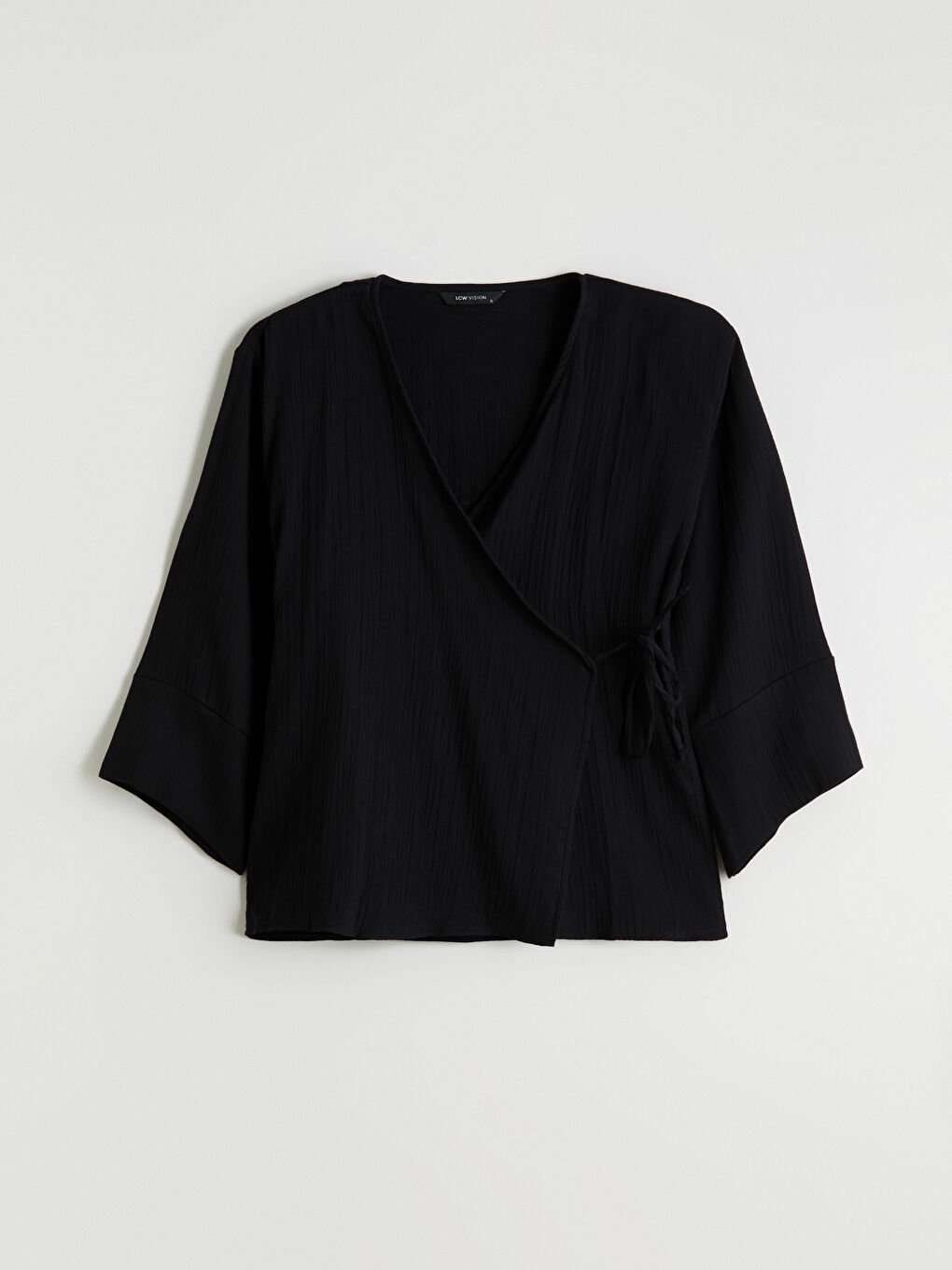 Double Breasted Textured Women's Kimono