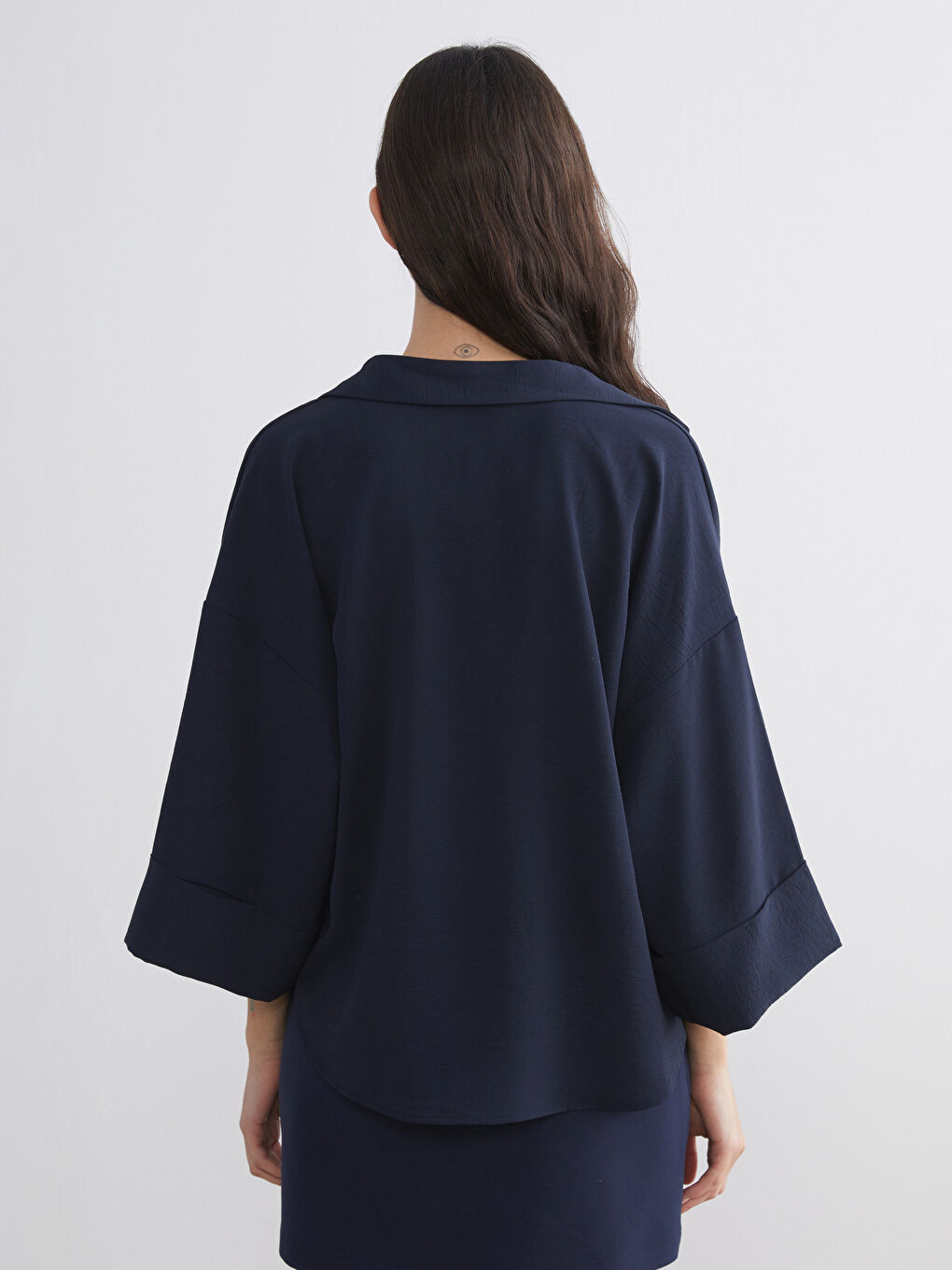 Textured Oversize Women's Shirt-3