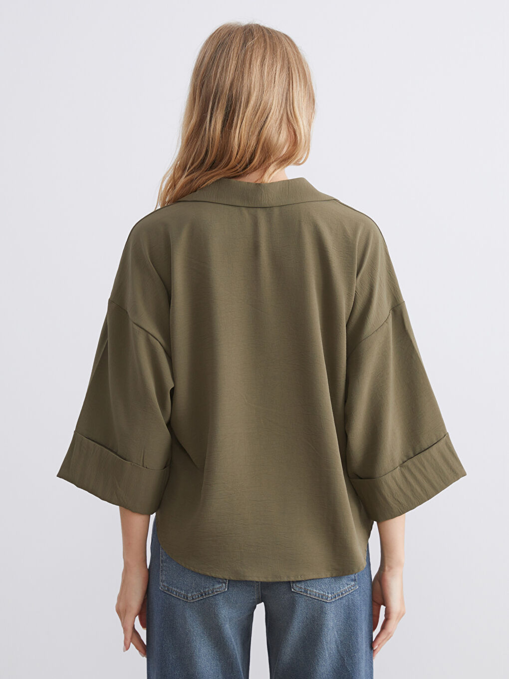 Textured Oversize Women's Shirt-7