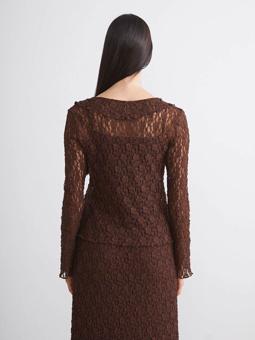 Kahverengi Bisiklet Yaka Dokulu Kadın Atlet-3