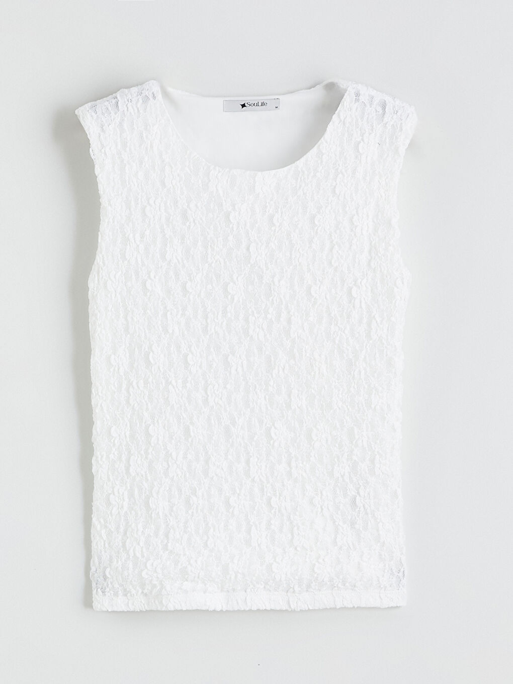 Beyaz Bisiklet Yaka Dokulu Kadın Atlet