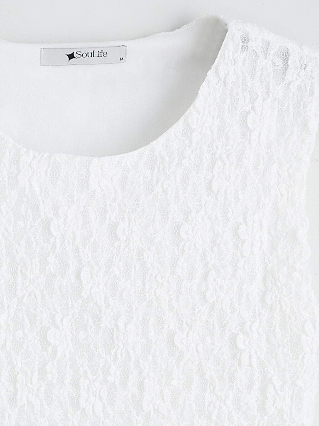 Beyaz Bisiklet Yaka Dokulu Kadın Atlet-1