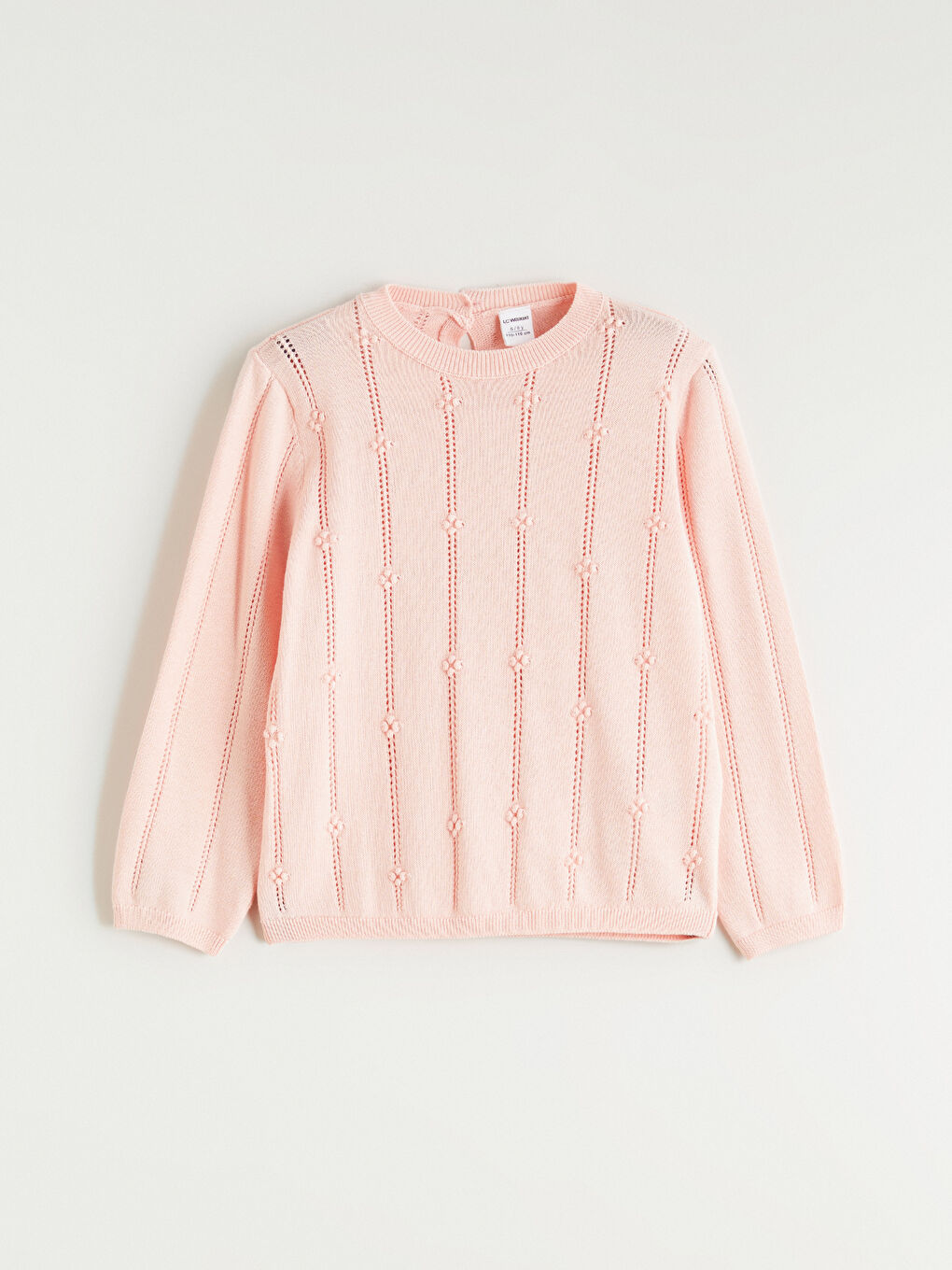 Crew Neck Hole-Knitted Girls' Knitwear Sweater