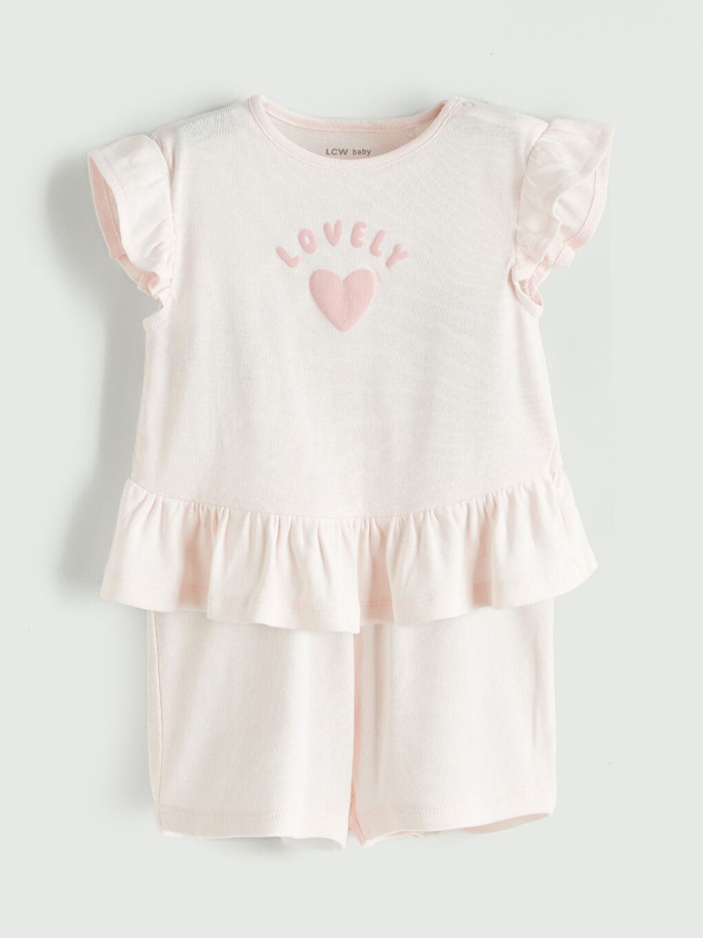 Блузка с круглым вырезом и принтом для малышки девочки и шорты - комплект из 2 предметов