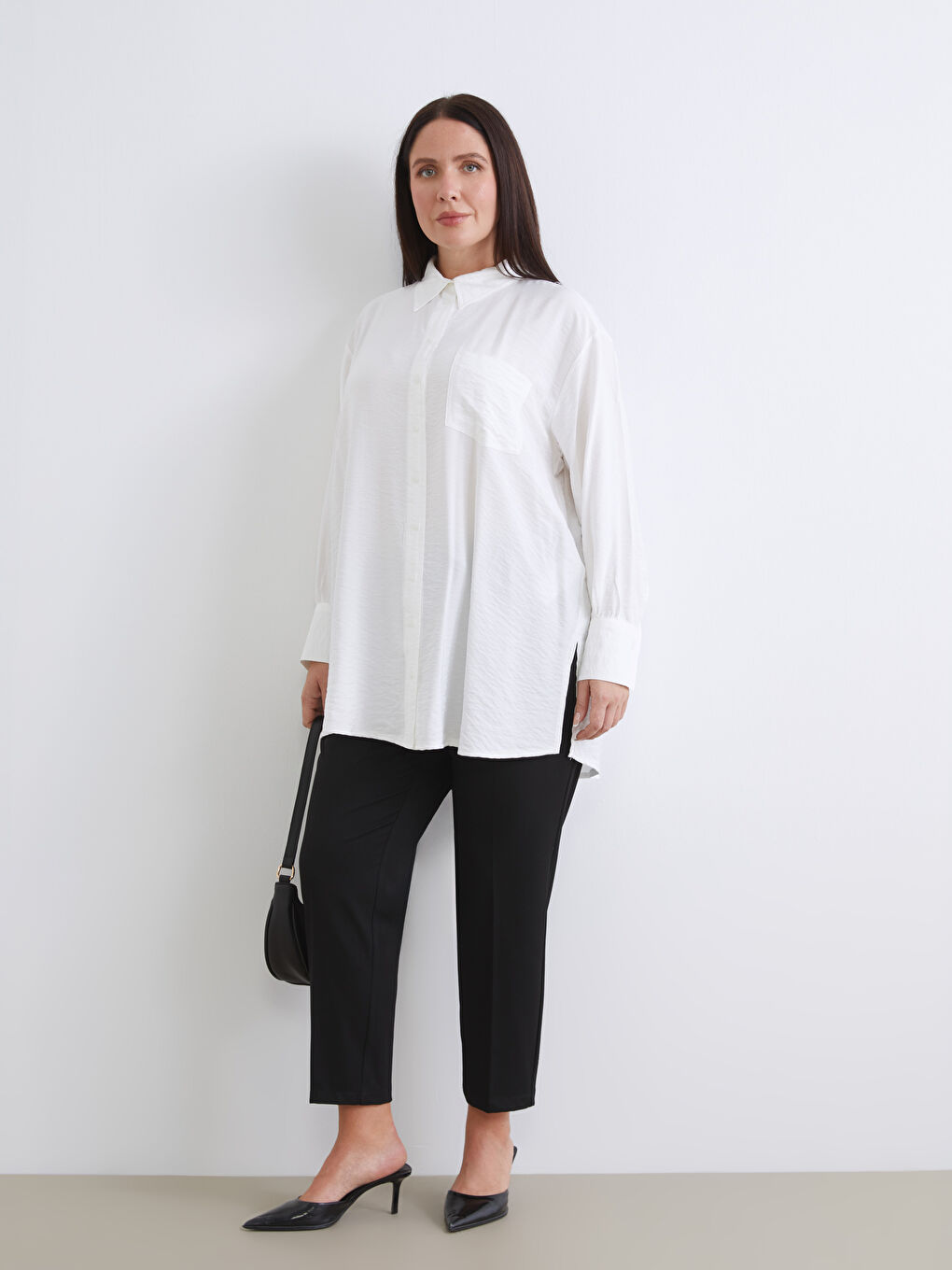 Siyah Beli Lastikli Kadın Pantolon-1