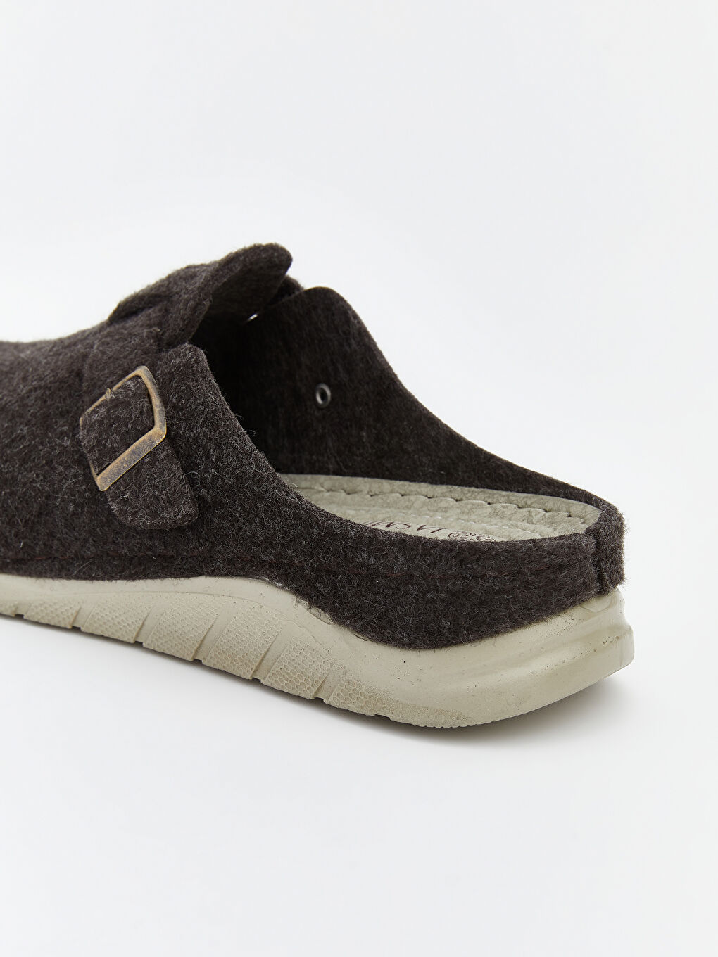 Kahverengi Tokalı Kadın Ev Terliği-4