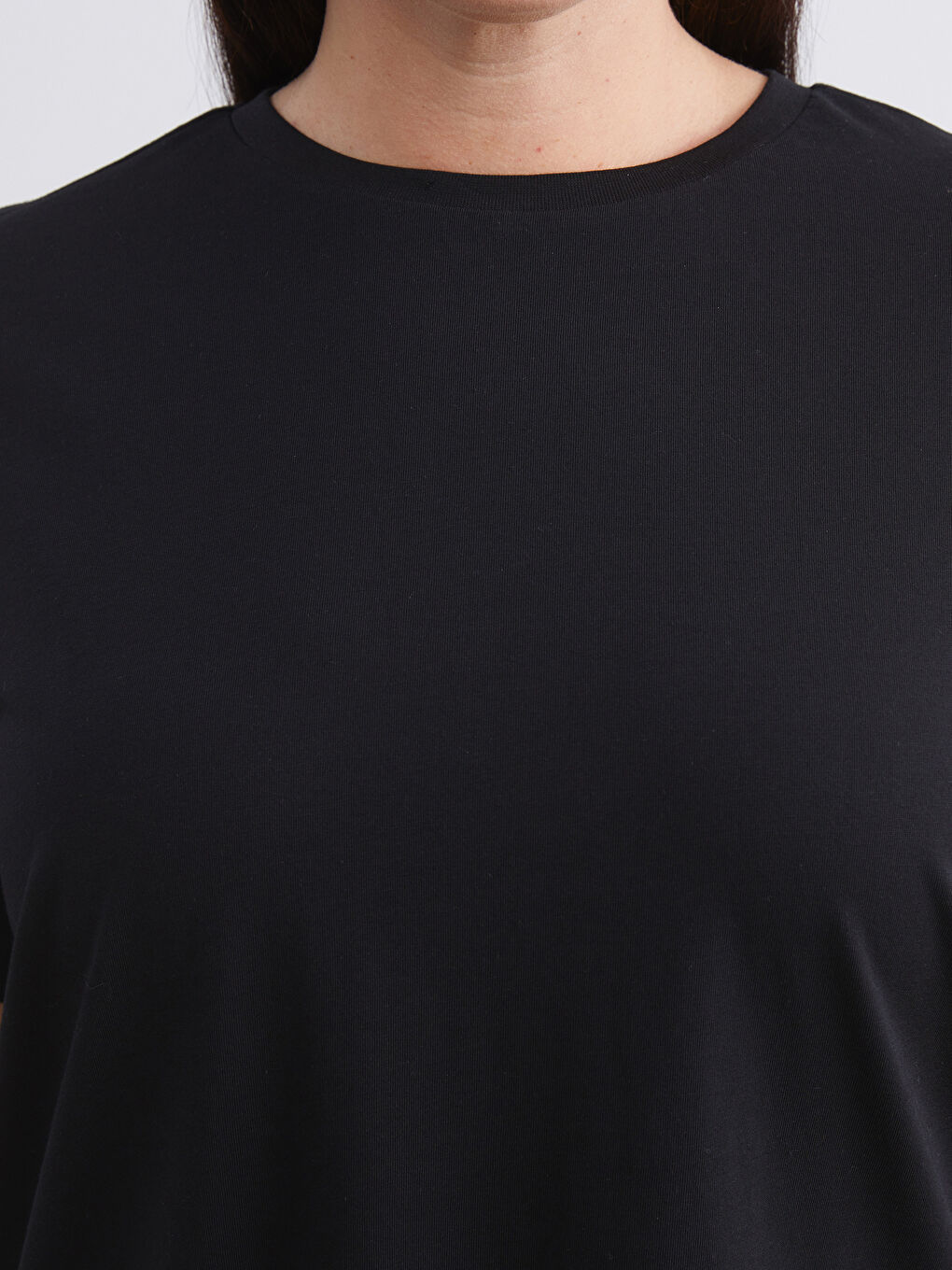 Siyah Büyük Beden Çizgili Kadın Tişört 2'li-4