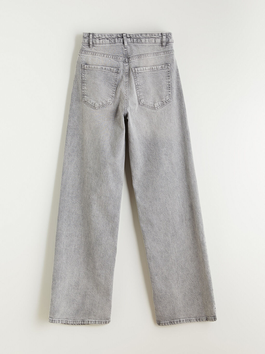 Gri Wideleg Kadın Jean Pantolon-5