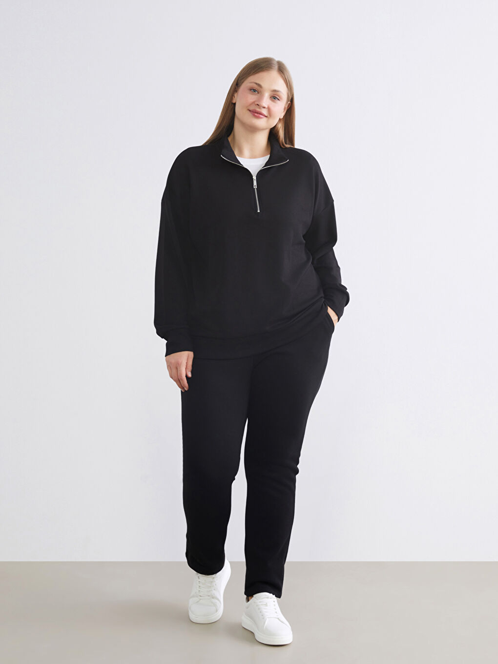 Siyah Beli Lastikli Kadın Eşofman Altı-3